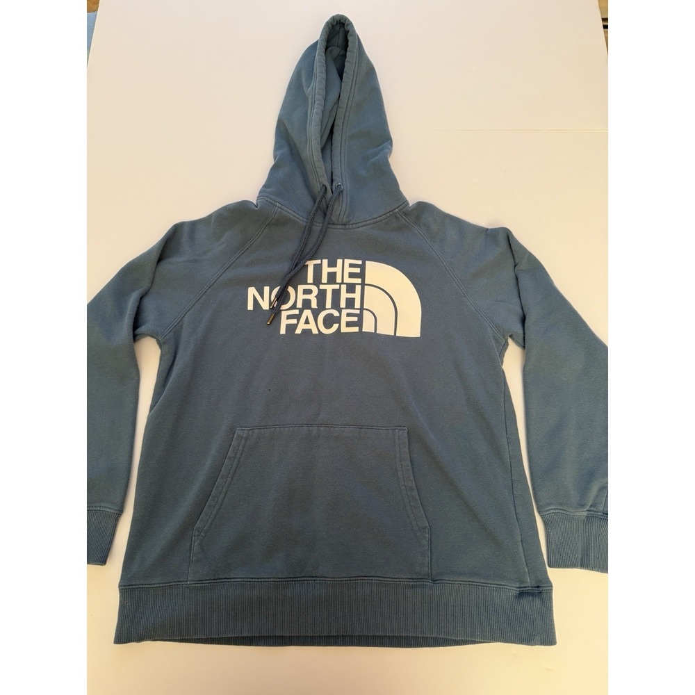 The North Face Women Medium Hoodie Blue Half Dome Pullover Sweatshirt Winter
